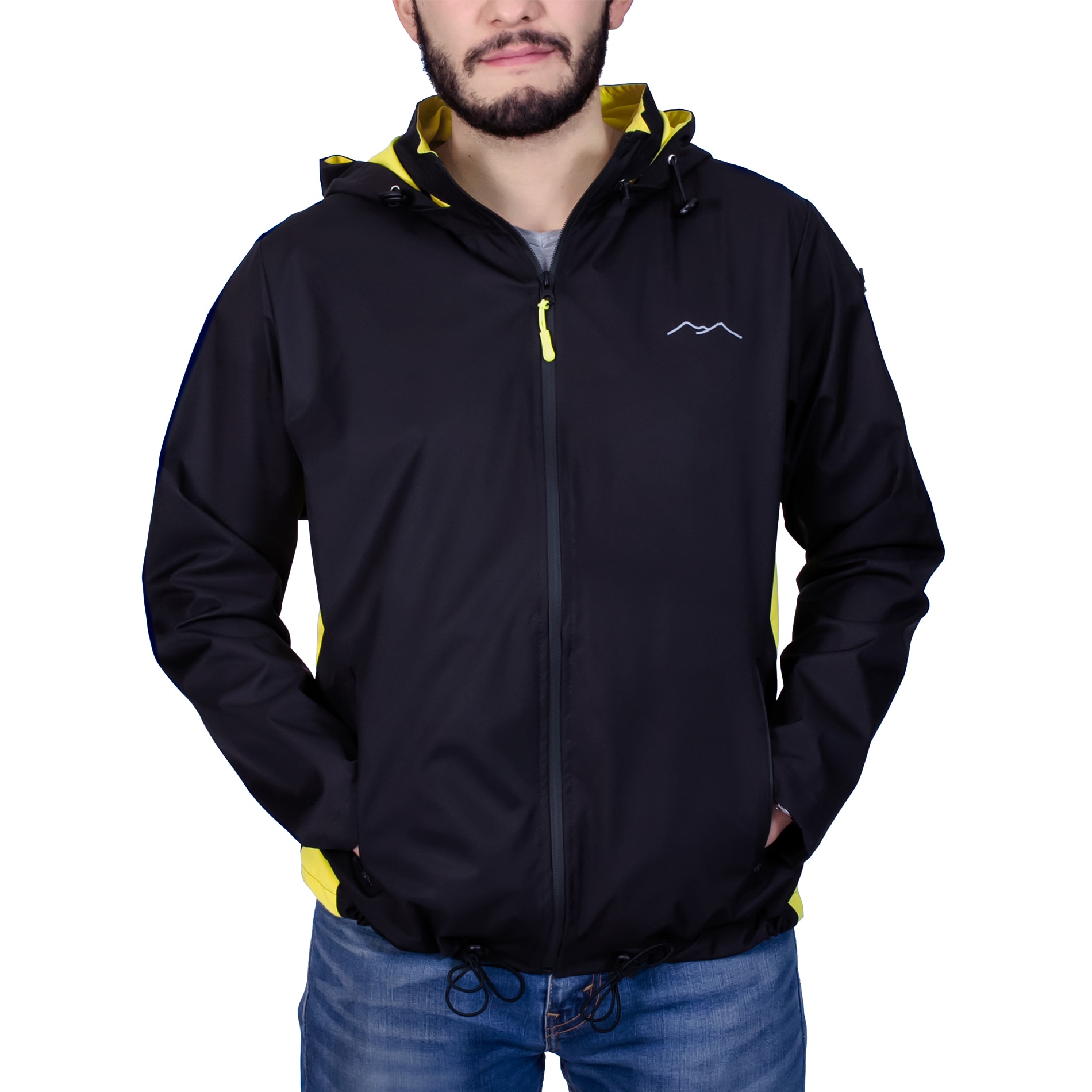 Chamarra Impermeable Outdoor Negro de Hombre para Campismo