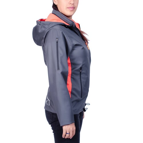 Chamarra Impermeable Outdoor Gris de Mujer para Campismo, Senderismo y Ciudad Laca-GR