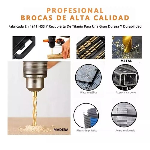 Juego 99 Brocas Herramientas Madera Metal Concreto 1.5-10mm