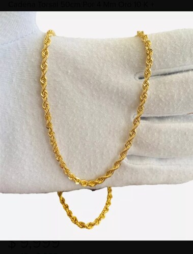 Cadena Torzal De 50 cm X 5 mm Oro  14k + Obsequio