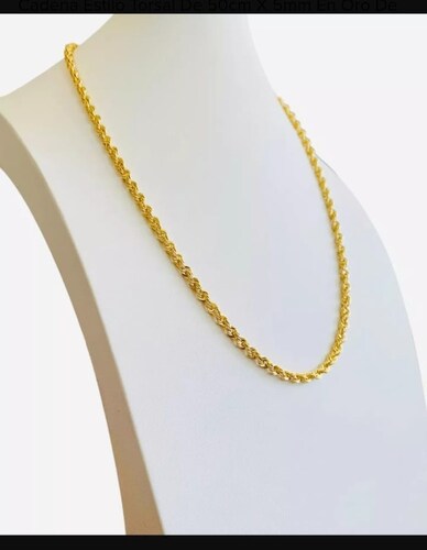 Cadena Torzal 50 cm Por 4 Mm Oro 10K + Obsequio