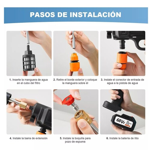 Hidrolavadora Inalambrica Pistola Lavado Coche Alta Presión