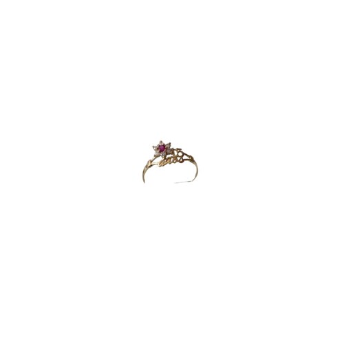 Kit Anillo Xv Años + Aretes Rubi Oro 10K + Obsequio