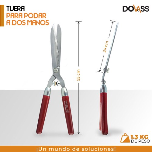 Gimex Tijera Para Podar 2 Manos "Freund" - Acero Forjado Cromo Duro - Hecho en Alemania - Diseñado Para Maximizar El Control Y La Seguridad Durante La Poda, Longitud de la hoja 240 mm