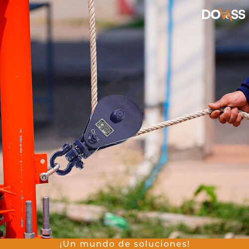 Polea con grillete de Eslinga Capacidad 15 Toneladas Polea 45.72cm Cuerda 1 Pulgadas Azul con Rojo