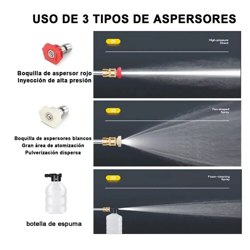 Pistola Lavado Auto Hidrolavadora Inalámbrico 2 Baterías 48v