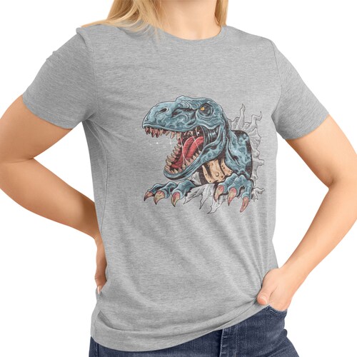 Playera Caballero y Dama Tiranosaurio Rex Dino Dinosaurios 