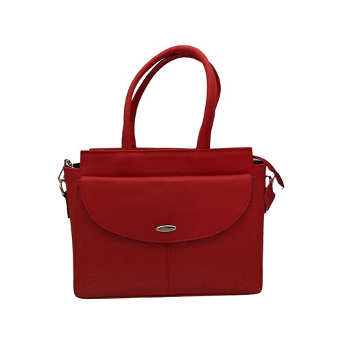 Bolso en Piel Vacuno Cincelada Fana Francis Rojo