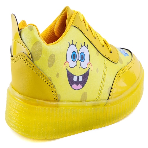 Tenis Bob Esponja Luces Leds Casual Niños 770 Amarillo Total