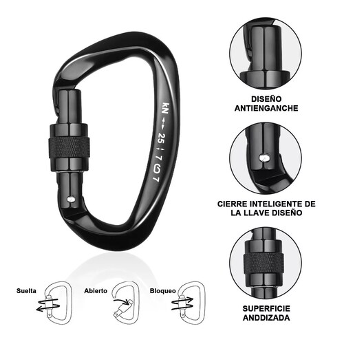 Bandola Mosqueton De Escalada 25kn Para Aparejos Cuerdas