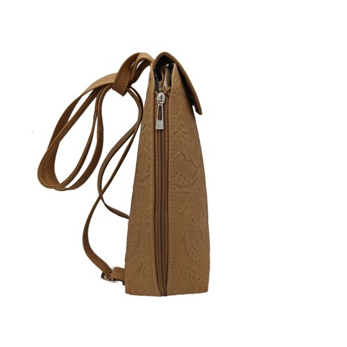 Mochila en Piel Vacuno Cincelada Fana Valentina Camel