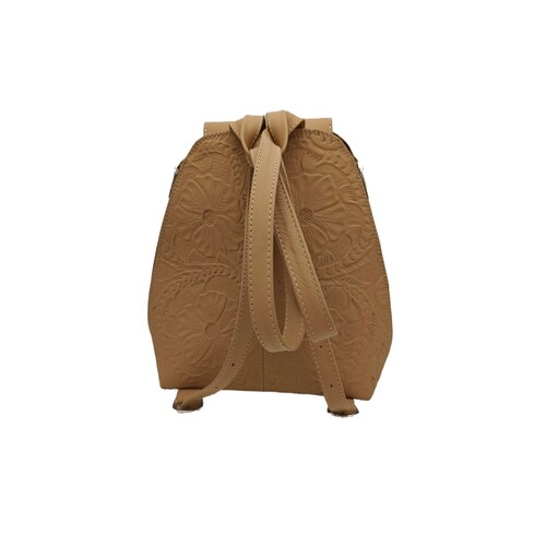 Mochila en Piel Vacuno Cincelada Fana Valentina Camel