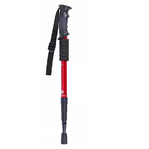 Bastón Plegable Ligero Senderismo Caminar Escalar Rojo