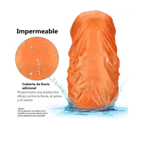 Mochila 60 L Senderismo Campismo Impermeable Cubierta Lluvia Azul