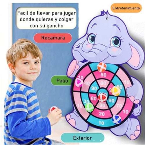 Tiro al blanco infantil con pelotas Autoaderibles