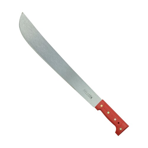 Machete Recto Hoja De Acero Bellota - Para Corte De Caña Y Mantenimiento De Terrenos Hoja De Acero Mango De Plástico Color Rojo Medida de hoja 660.4 mm Espesor de hoja 2 mm