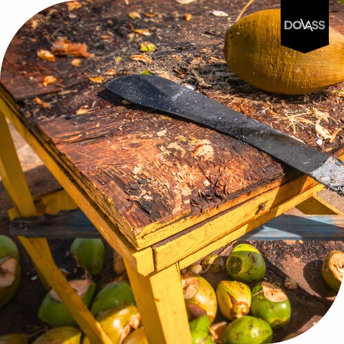 Machete Acapulqueño Hoja De Acero Collins Medida de la hoja 27 Pulgadas Acabado Esmerilado Con Barniz Para Protección Remaches De Latón Gimex Color Negro Ideal Para Cortar Frutas Verduras Y Carnes