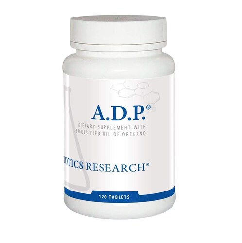 ADP con aceite emulsionado de orégano, de Biotics Research 120 tabletas