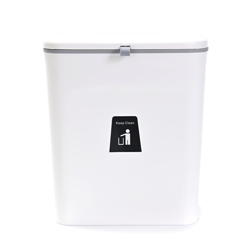 Bote de Basura Colgante para Cocina, Bote con Tapa de Cocina con Jalador de Migajas Capacidad 9L