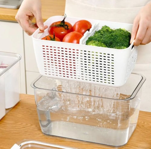 Contenedores para Almacenar Verduras y Frutas en el Refrigerador, 3 Recipientes de Alimentos para Refrigerador