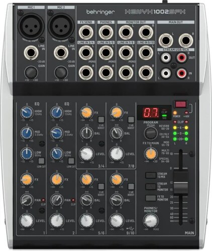 Behringer XENYX 1002SFX Mezcladora de 10 Canales con Efectos