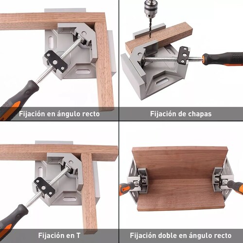 Prensa Esquinera Para Madera Y Metal Apertura 95mm 90 Grados 2ps