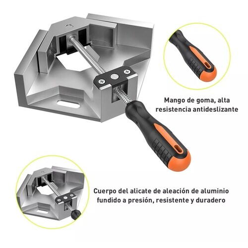 Prensa Esquinera Para Madera Y Metal Apertura 95mm 90 Grados 2ps