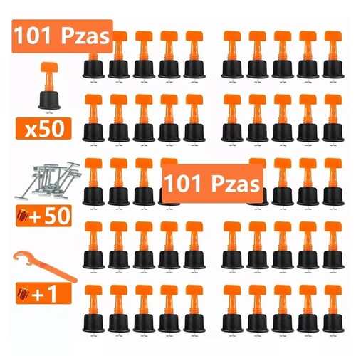 Kit De Sistema De Niveladores De Azulejo Reutilizable 50 Pzas