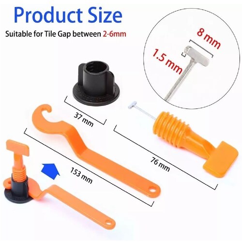 Kit De Sistema De Niveladores De Azulejo Reutilizable 50 Pzas