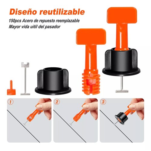 Kit Sistema Nivelador Azulejo Loseta Piso Reutilizable100pza