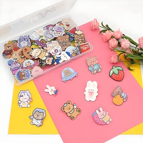Pin Broche Acrílico Prendedor Kawaii Insignia Colgante Set