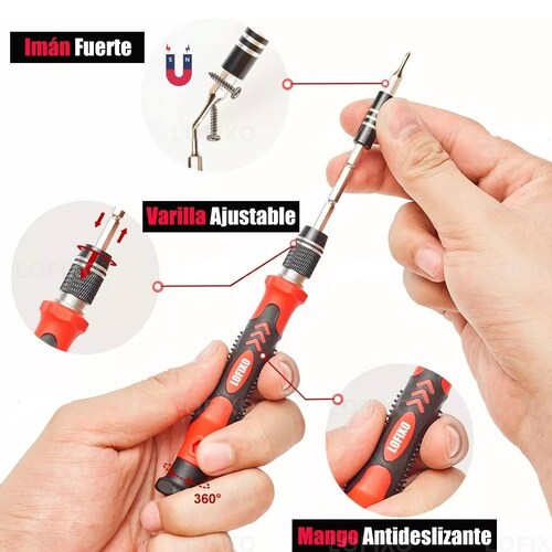 Juego De Herramientas Kit Destornillador Torx Negro/Rojo