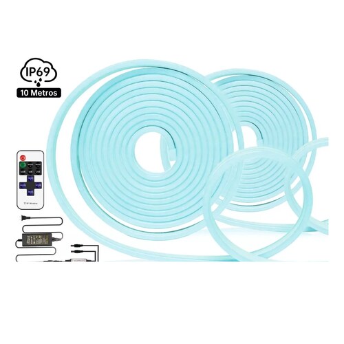 Tira De Luz De Manguera Led Flexible De Neón 10m Con Control Blue
