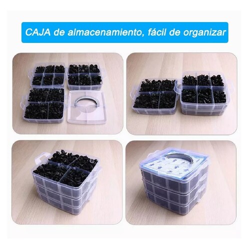 Kit Grapa Automotriz 630 Pz Con Quita Grapas Molduras 