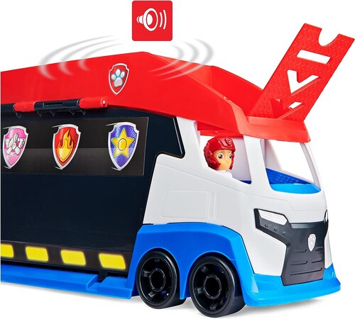 Paw Patrol, Patroller, Camion transformable con Dos lanzadores de vehículos, Figura de acción de Ryder y vehículo de Juguete Todoterreno