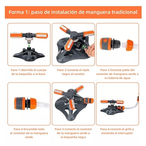 Aspersores Riego Jardín Giratorio Automático 360  Grados Césped