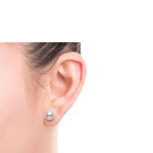 Aretes Perla Cultivada y Oro Solido 14k, Blanco, Negro y Rosa A 058.
