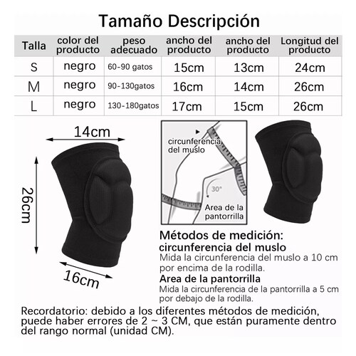 Rodilleras Para Deportes, Básquetbol Y Vóleibol, 1 Par L