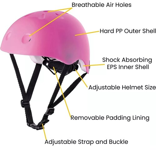 Kit De Proteccion Rodilla Codo Mano Patinaje Para Niño Rosa 7Pzas (s)