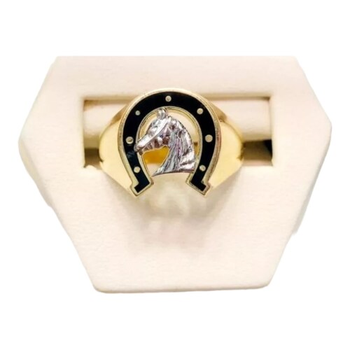 Anillo Herradura Caballo 2 Oros 14K. + Obsequio