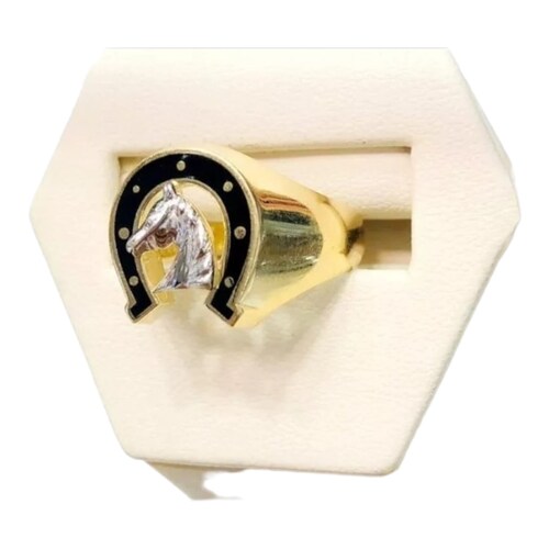 Anillo Herradura Caballo 2 Oros 14K. + Obsequio