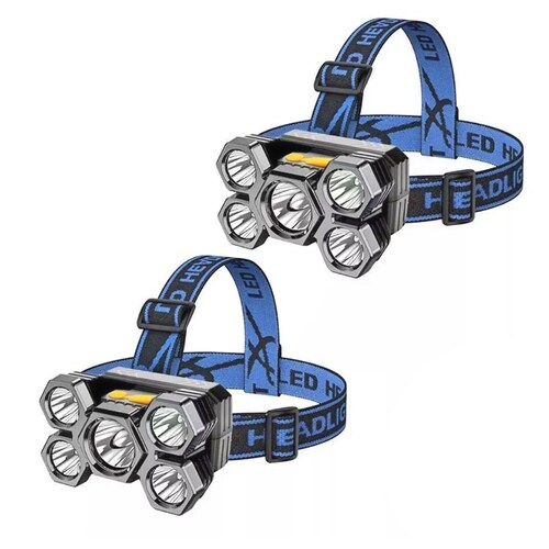 Lámpara Cabezas Recargable Usb 5 Led Lampara Minera 2pcs 