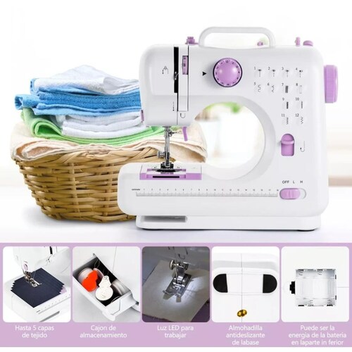 Máquina de Coser, Portátil máquina de coser luz LED con extensión adicional con 12 puntos 