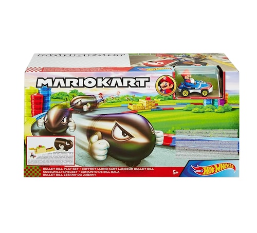 Hot Wheels Pista de Juguete Mario Kart Lanzador Bullet Bill