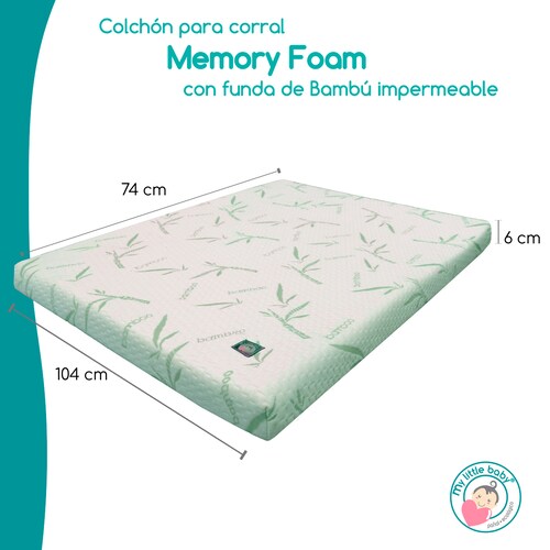 Colchón Memory Foam Cuna De Viaje 100*50 Blanco