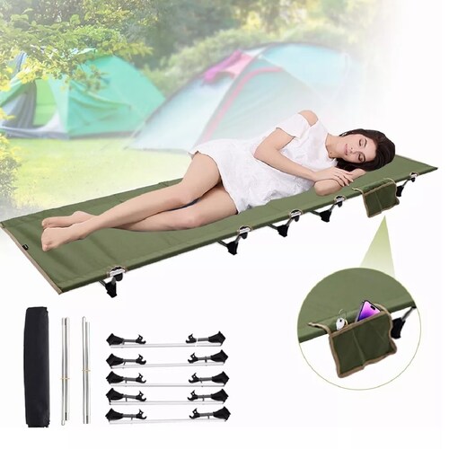 Catre Plegable Acampar Campismo 187 X 60 X 13.5 Cm Verde