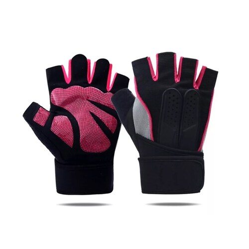 Guantes Gym Tacticos Pesas Crossfit Gimnasio Mujer Hombre Rosa M