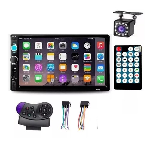 Auto Estéreo 2 Din Espejo Link/control Volante Cámara 12leds