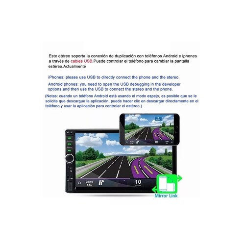 Espejo Enlace Bt Car Stereo 7 Pulgadas 7018b Hd Pantalla Táctil