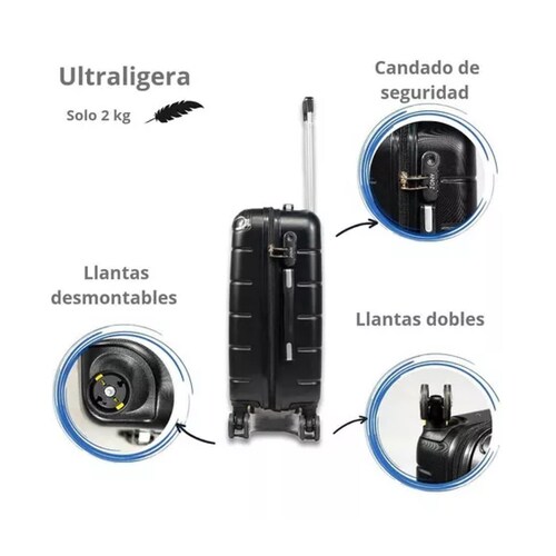 Maleta 10 Kg Cabina C/candado De Seguridad Doble Llanta